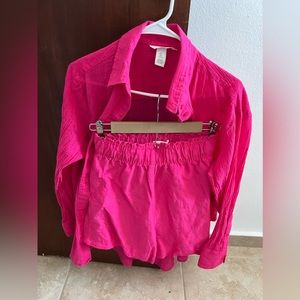 HM matching set. Shirt is small and shorts Xs.